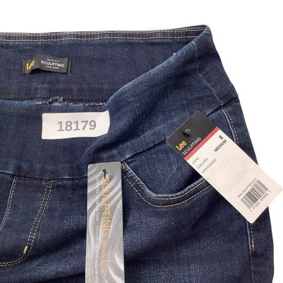 NWT Lee Slim Fit Sculpting Mid Rise Stretch Pull On Capri Womens Size 8 Medium - Picture 10 of 10
